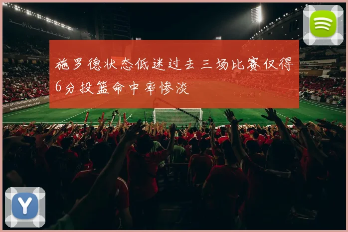 施罗德状态低迷过去三场比赛仅得6分投篮命中率惨淡